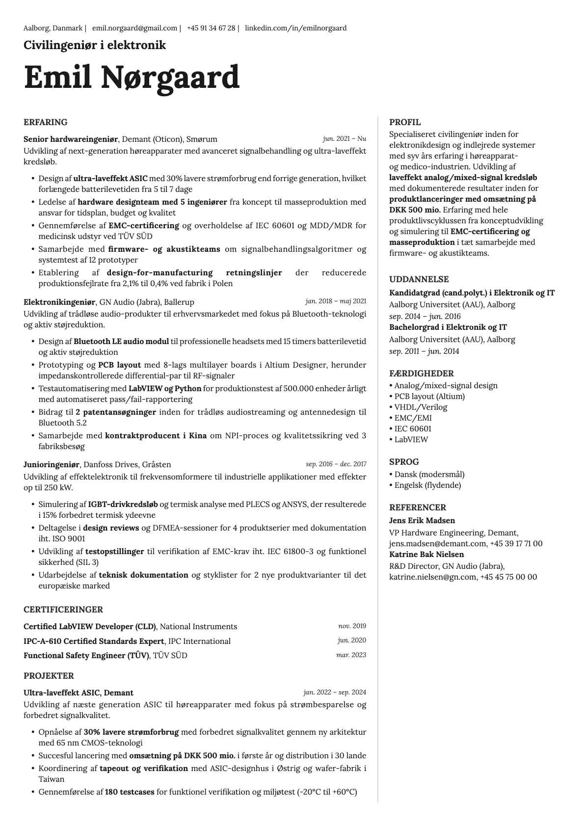 Sapphire resume template preview