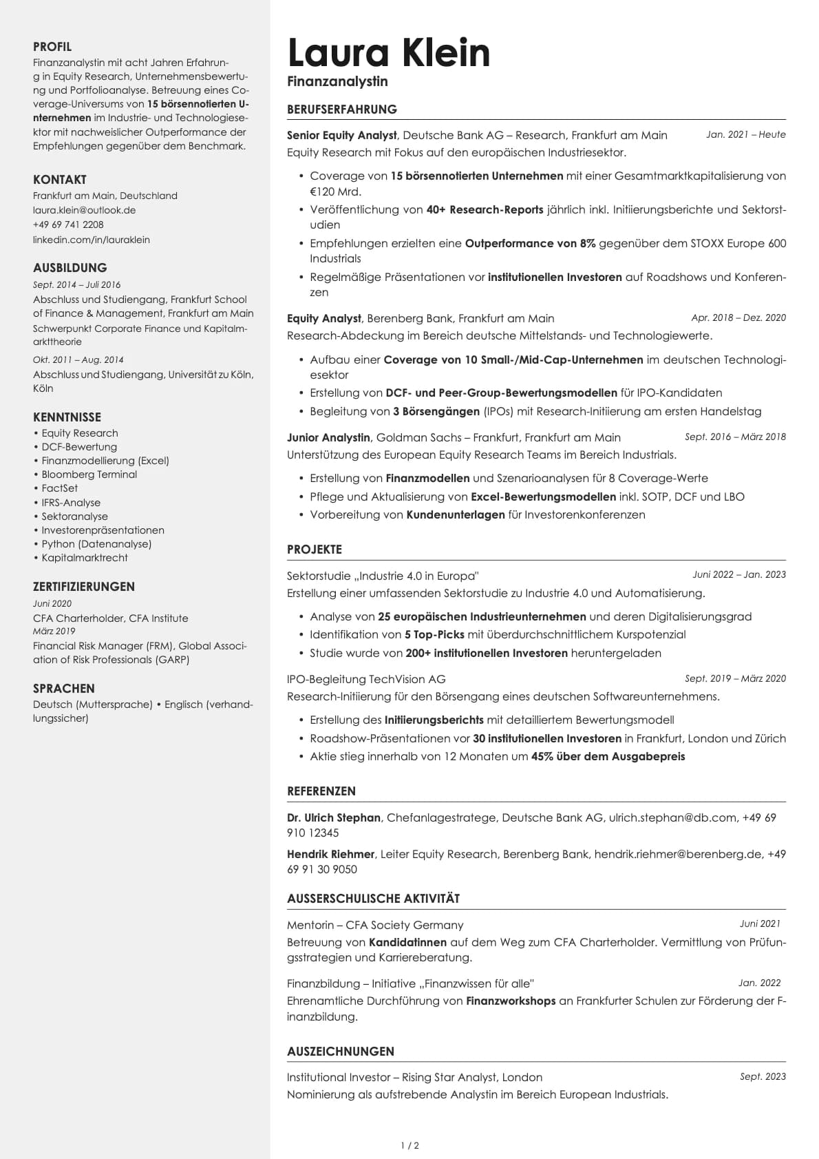 Aurum resume template preview