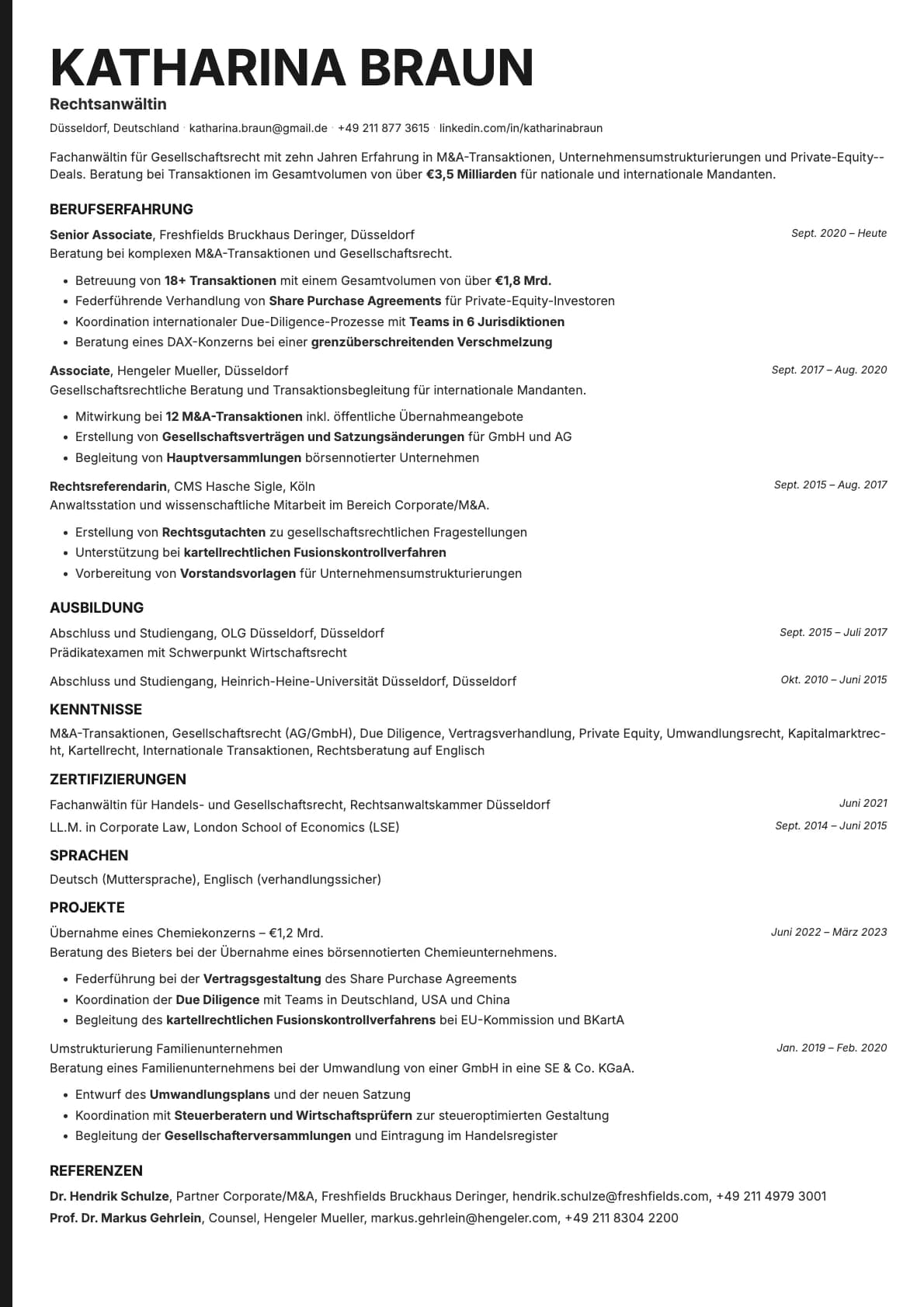Bold Edge resume template preview