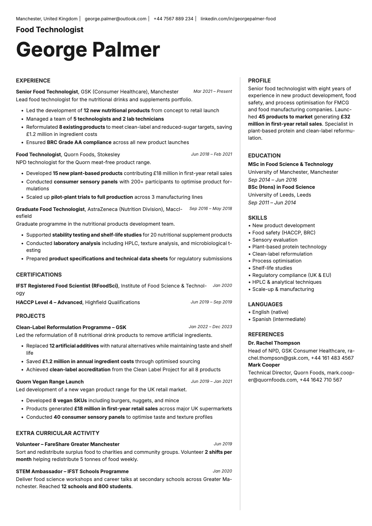 Sapphire resume template preview
