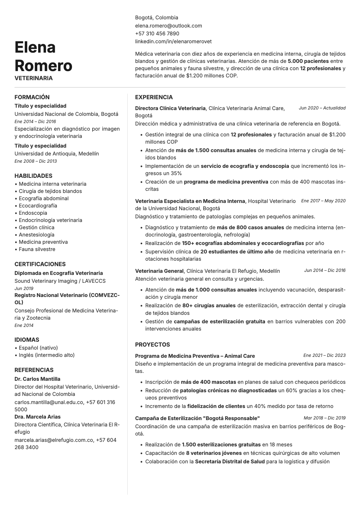 Obsidian resume template preview