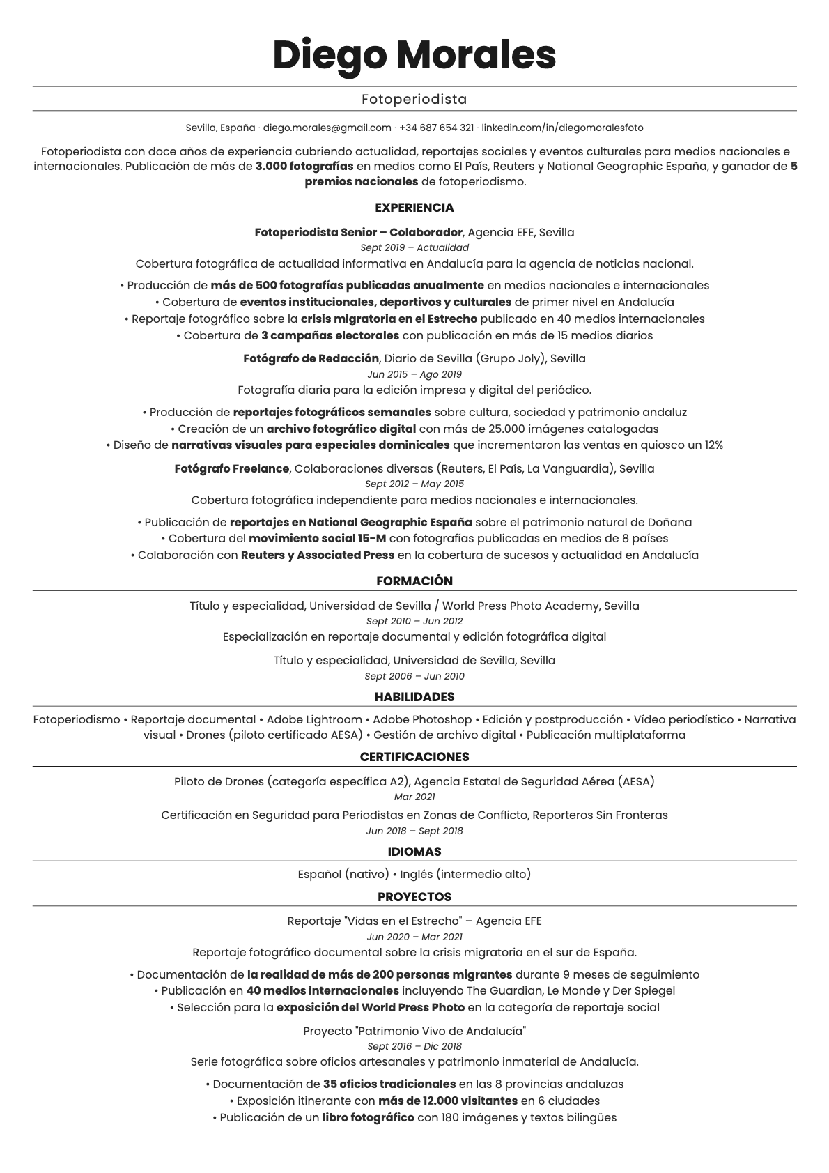 Quartz resume template preview