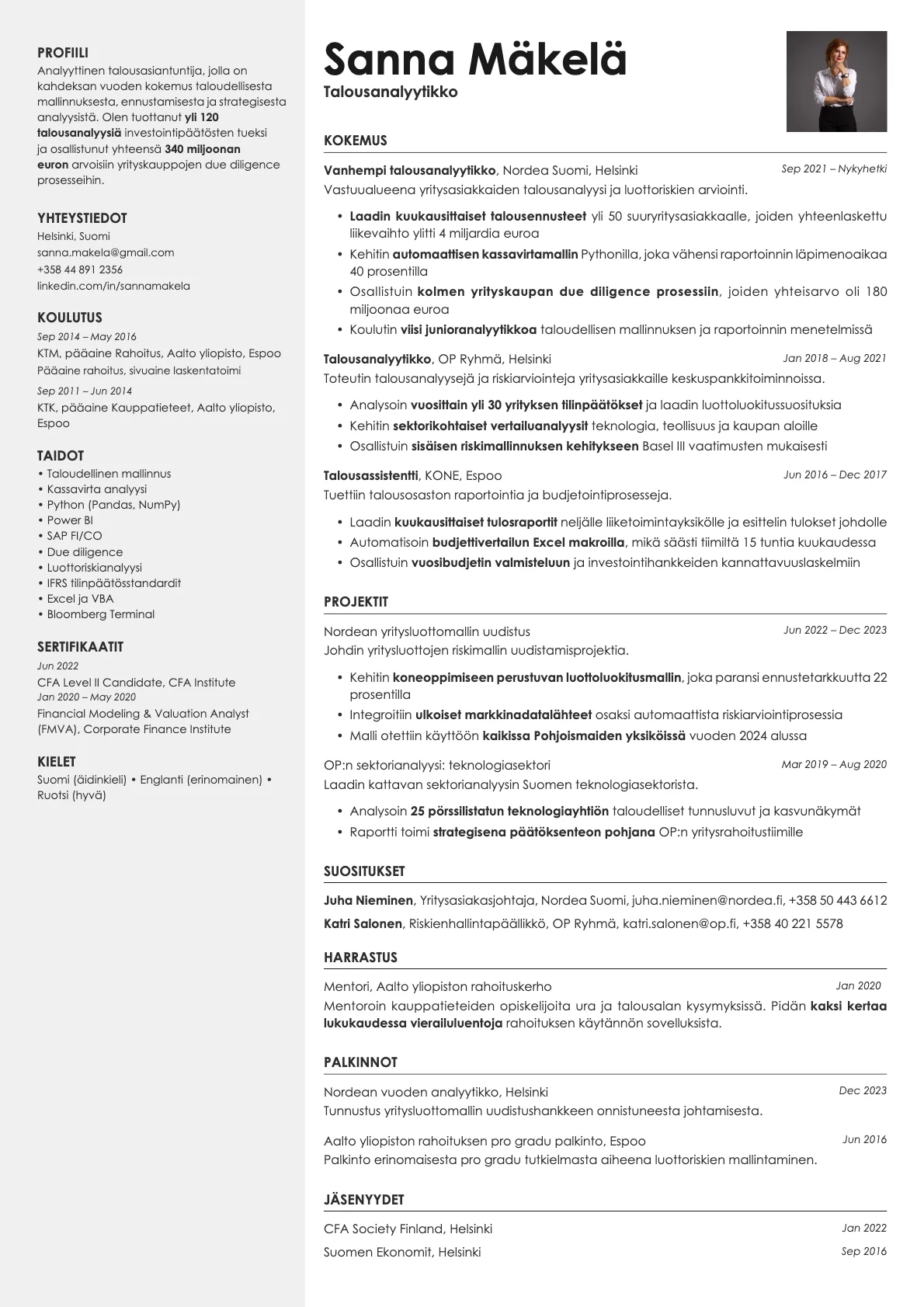 Aurum Photo resume template preview