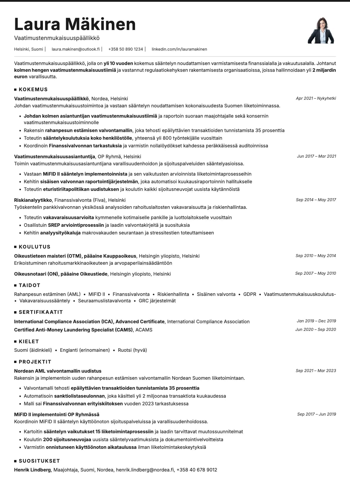 Graphite Photo resume template preview