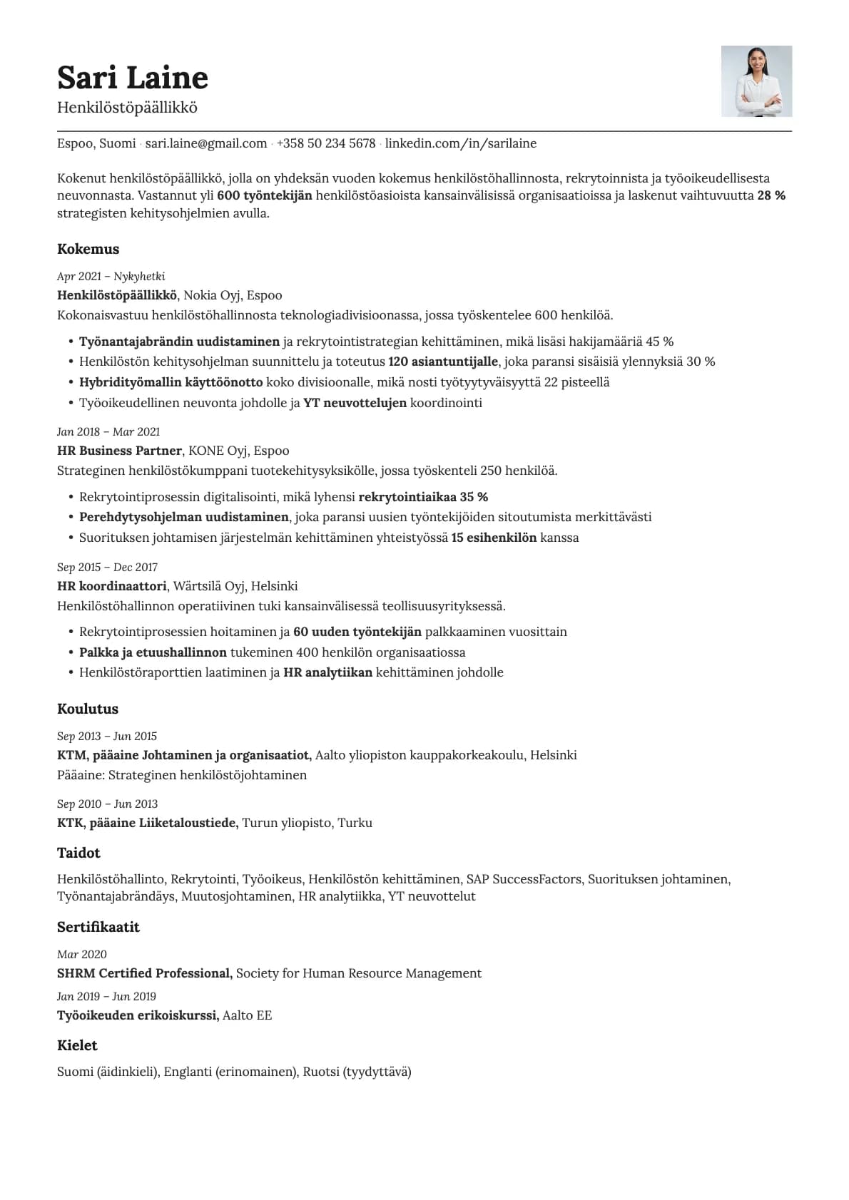 Nickel Photo resume template preview