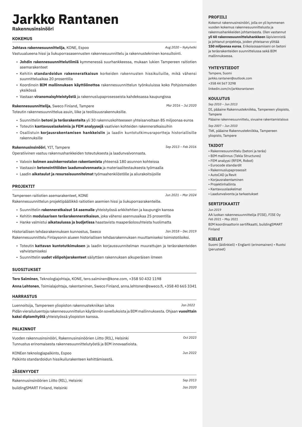 Vanta resume template preview