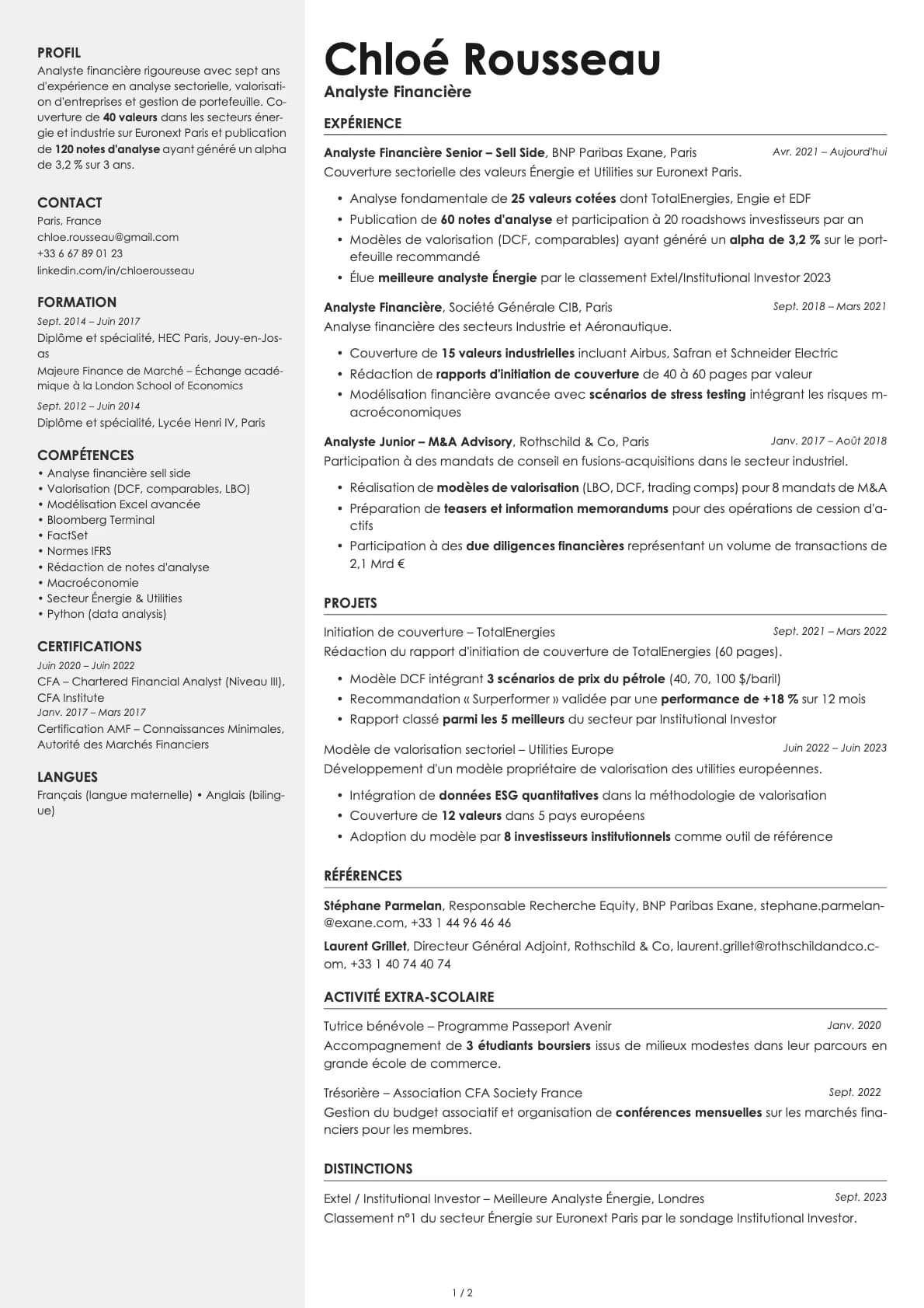 Aurum resume template preview