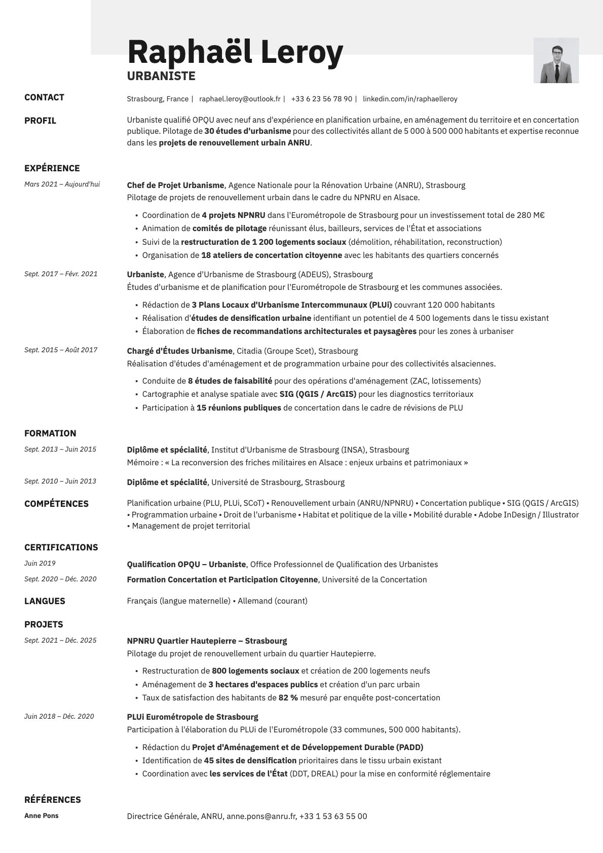 Ivory Photo resume template preview