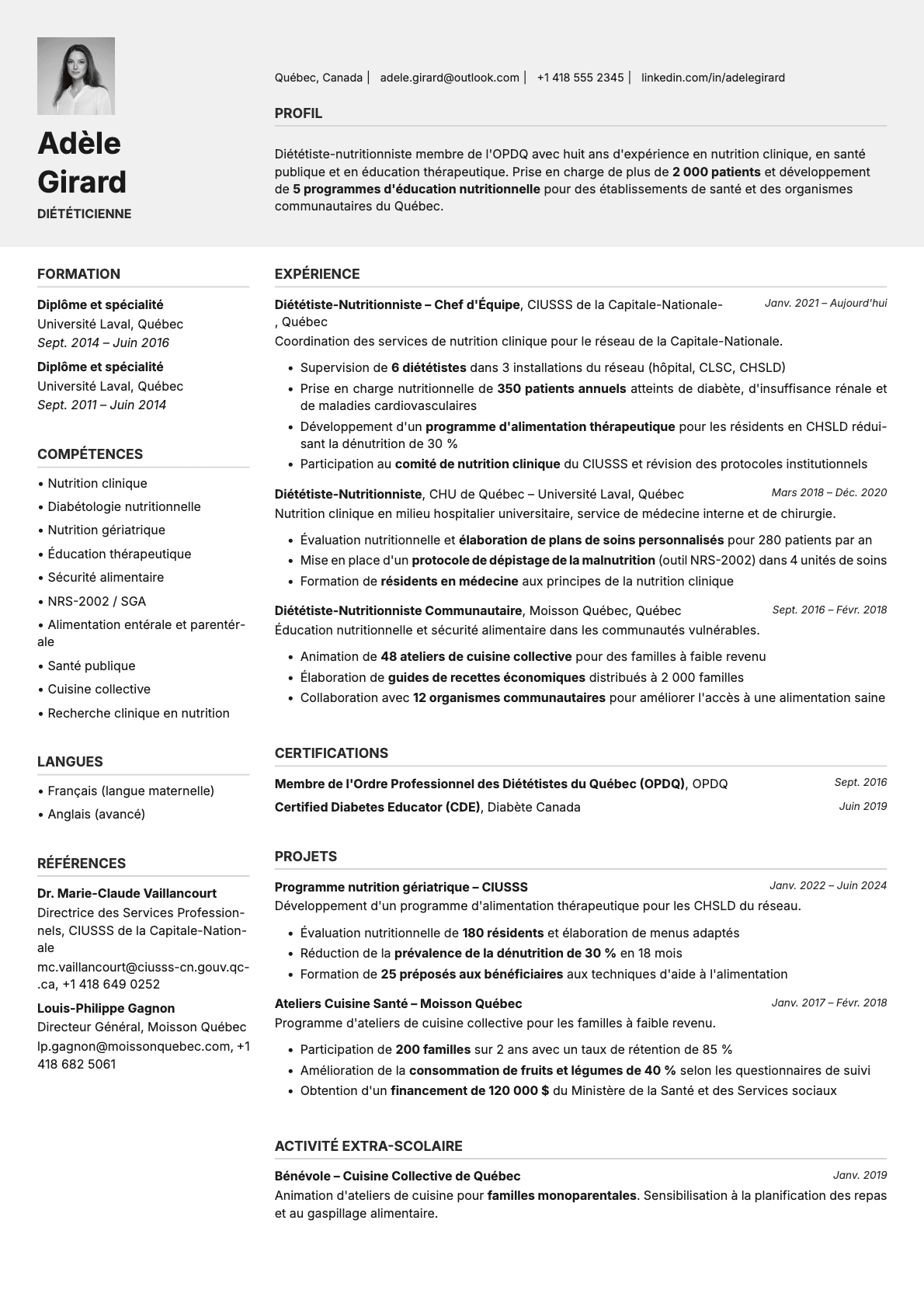 Limestone Photo resume template preview