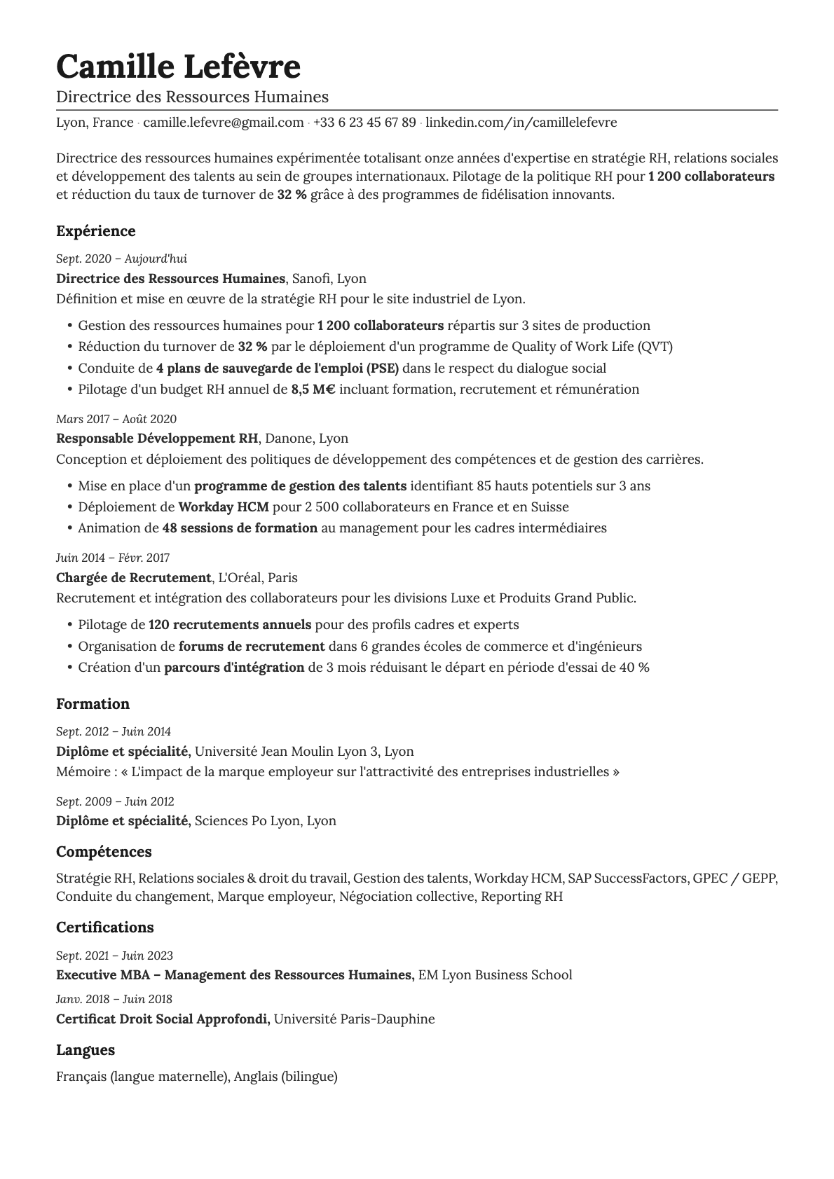 Nickel resume template preview