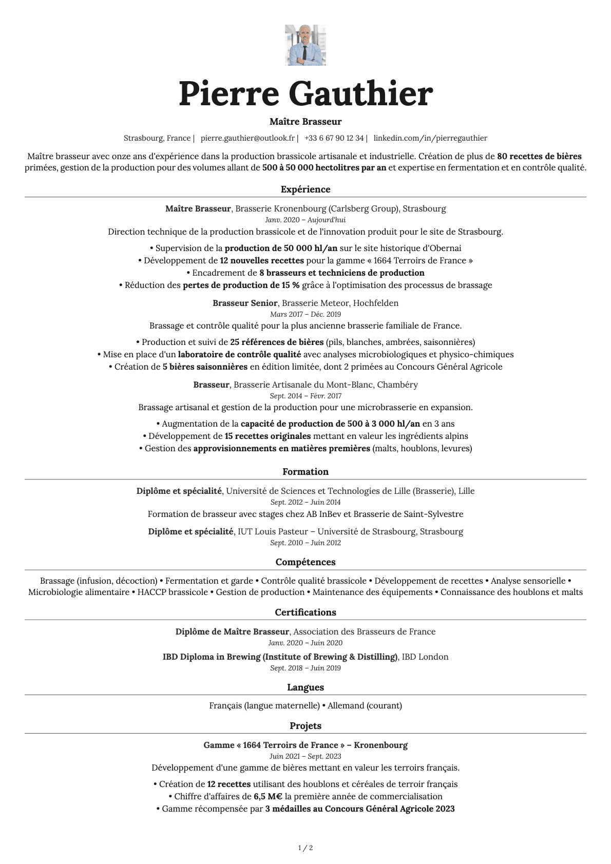 Topaz Photo resume template preview