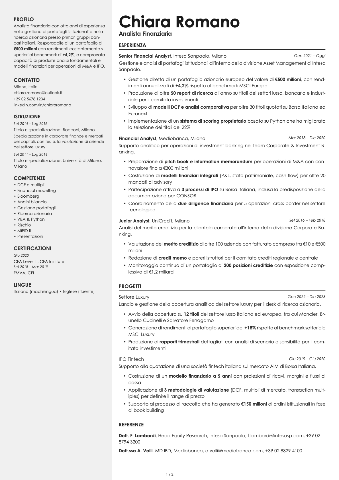 Aurum resume template preview