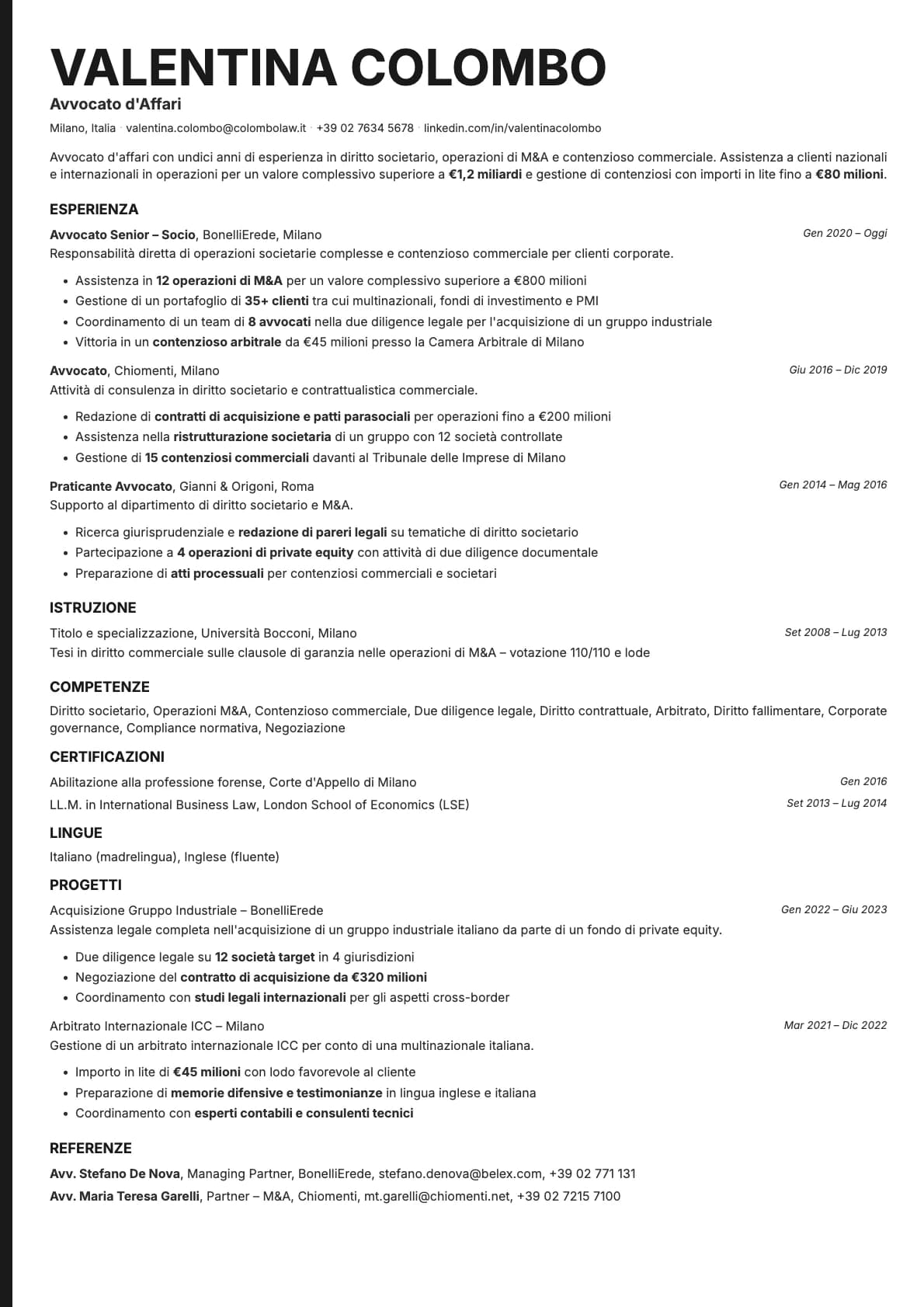 Bold Edge resume template preview