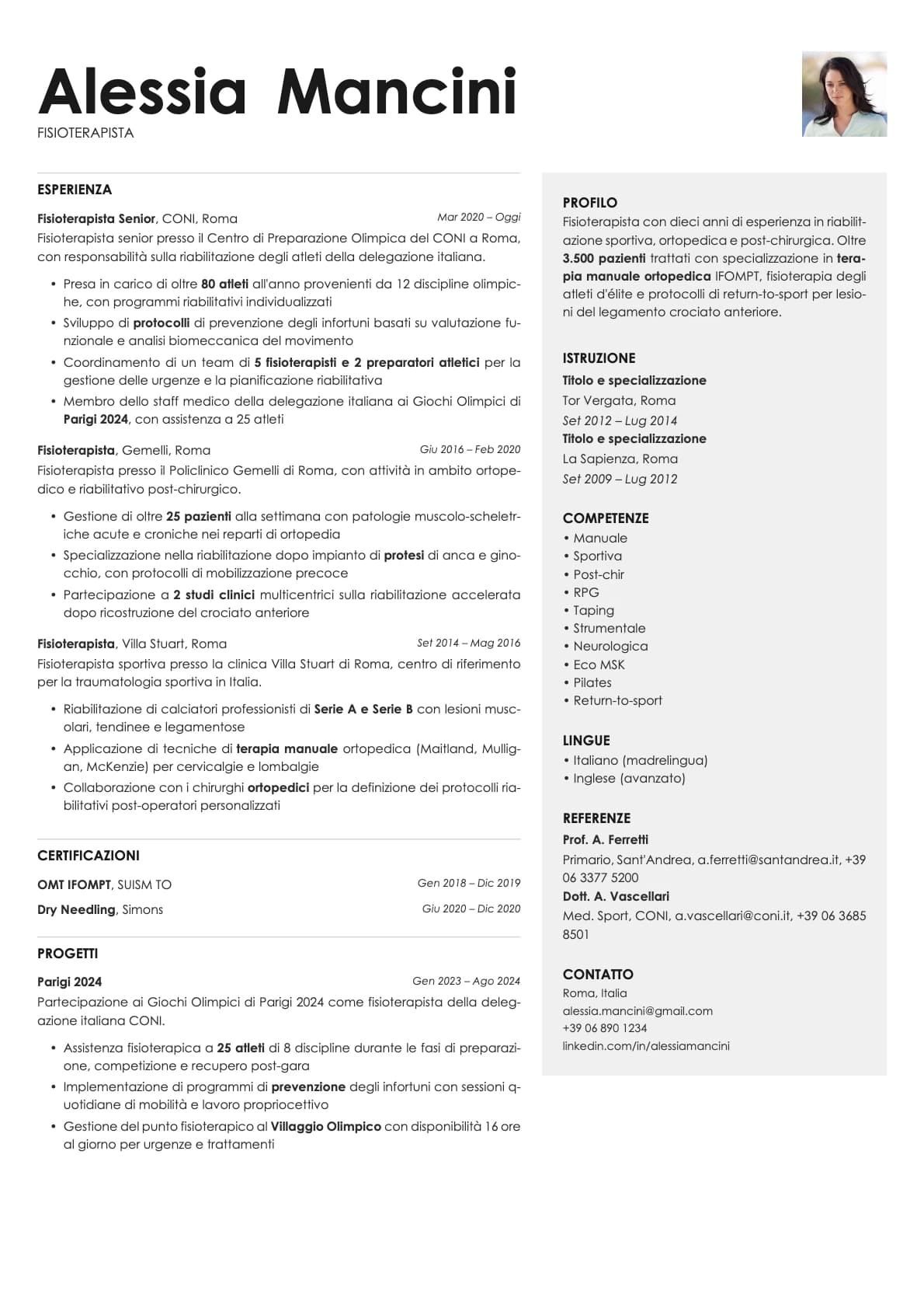 Bronze Photo resume template preview