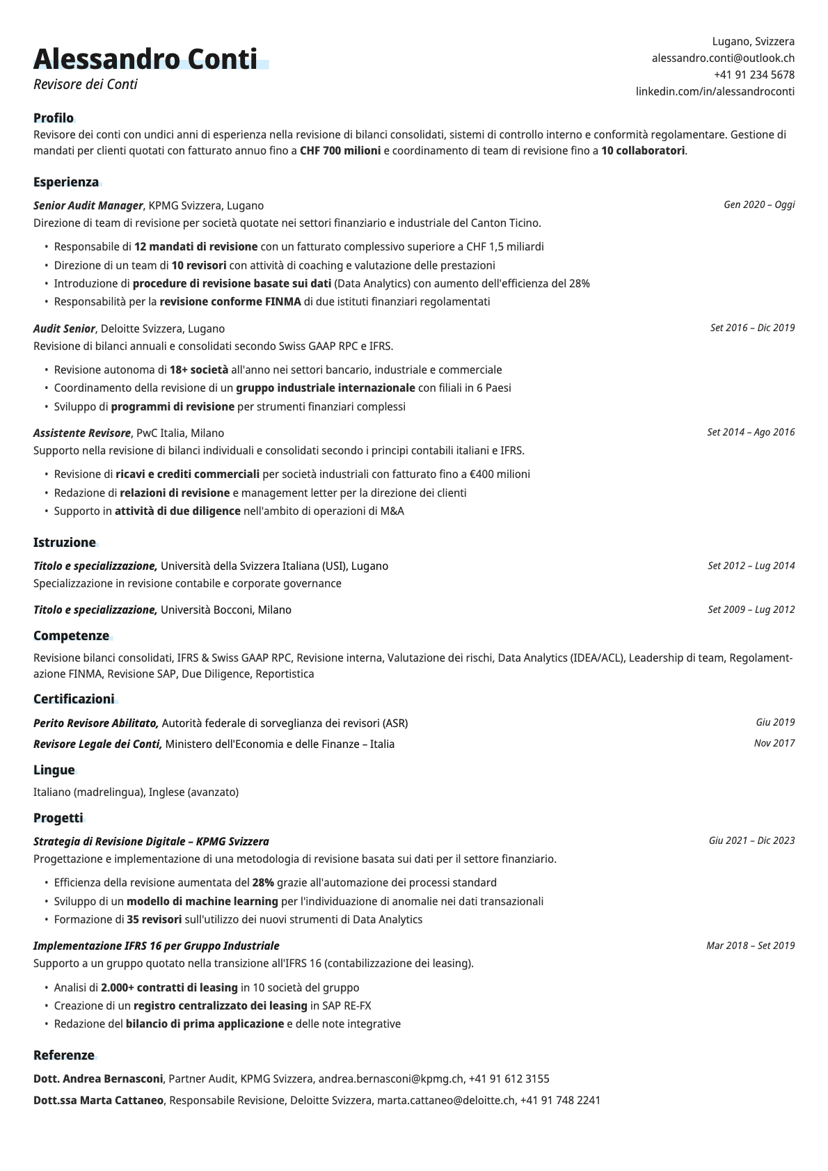 Copper resume template preview