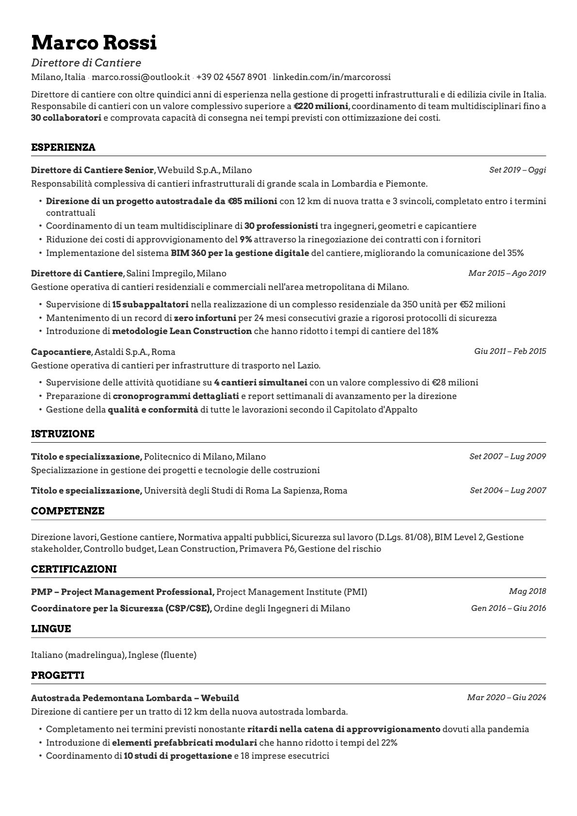 Emerald resume template preview
