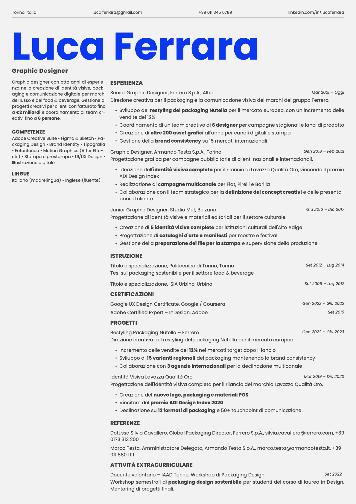 Fern resume template preview