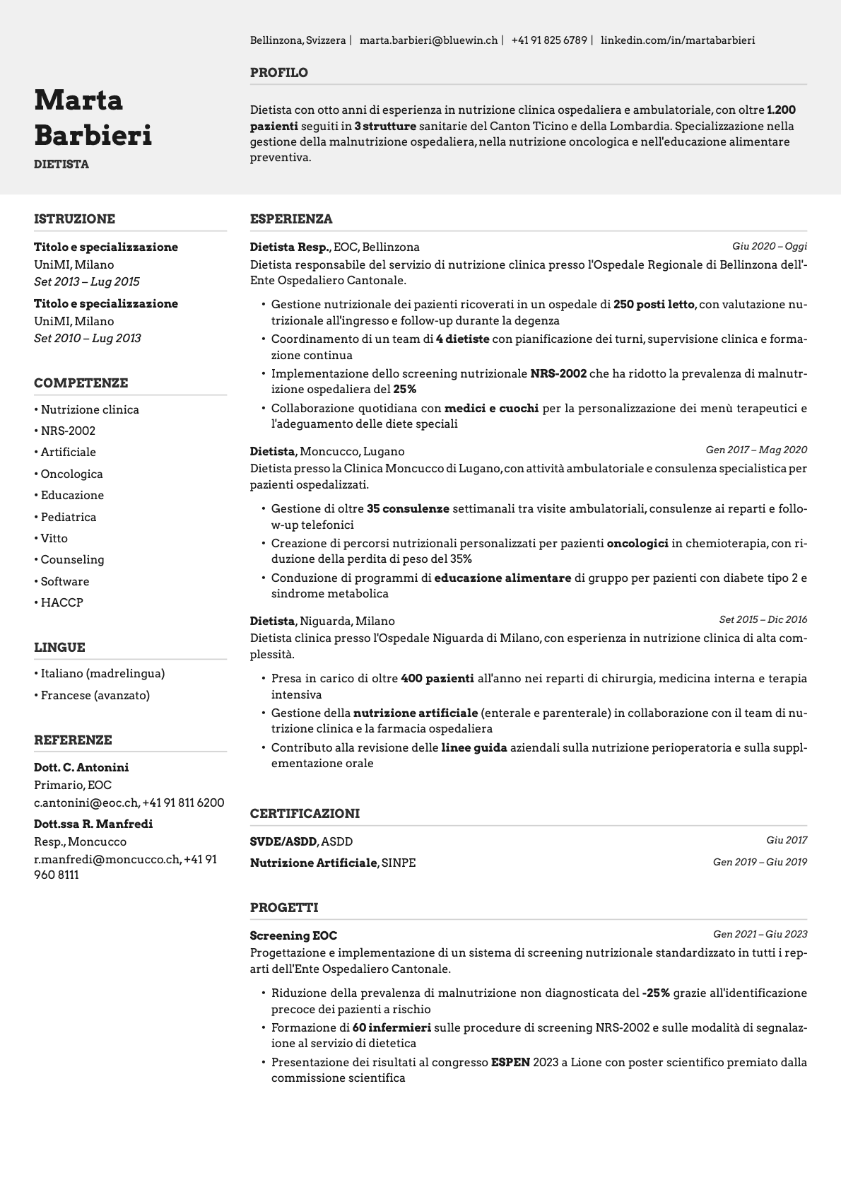Limestone resume template preview