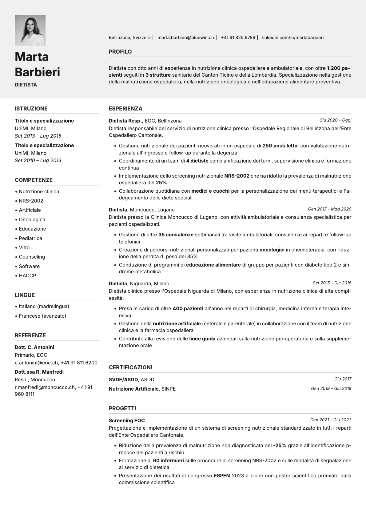 Limestone Photo resume template preview
