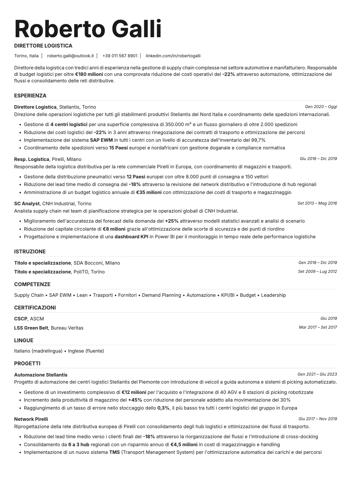 Platinum resume template preview