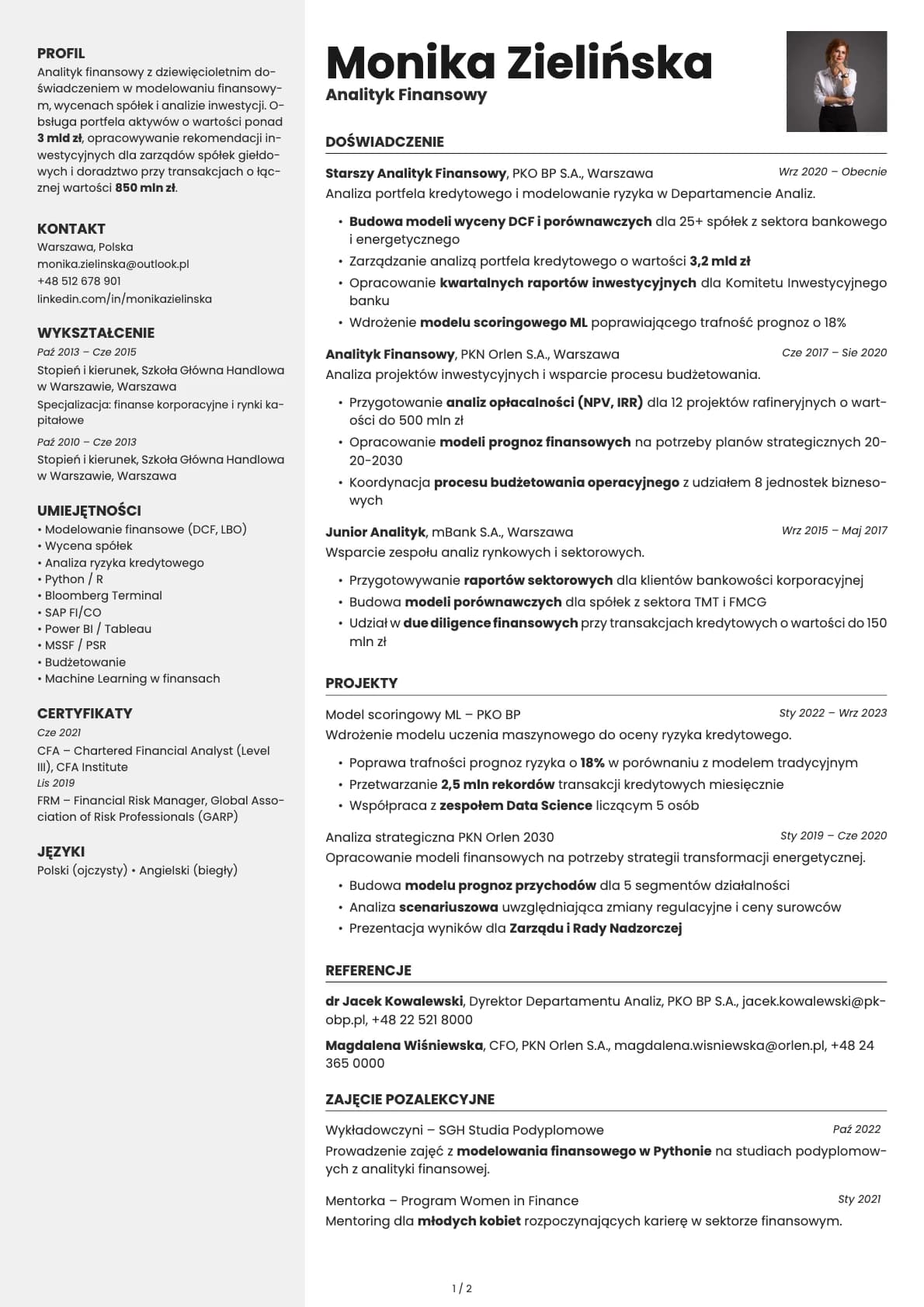 Aurum Photo resume template preview