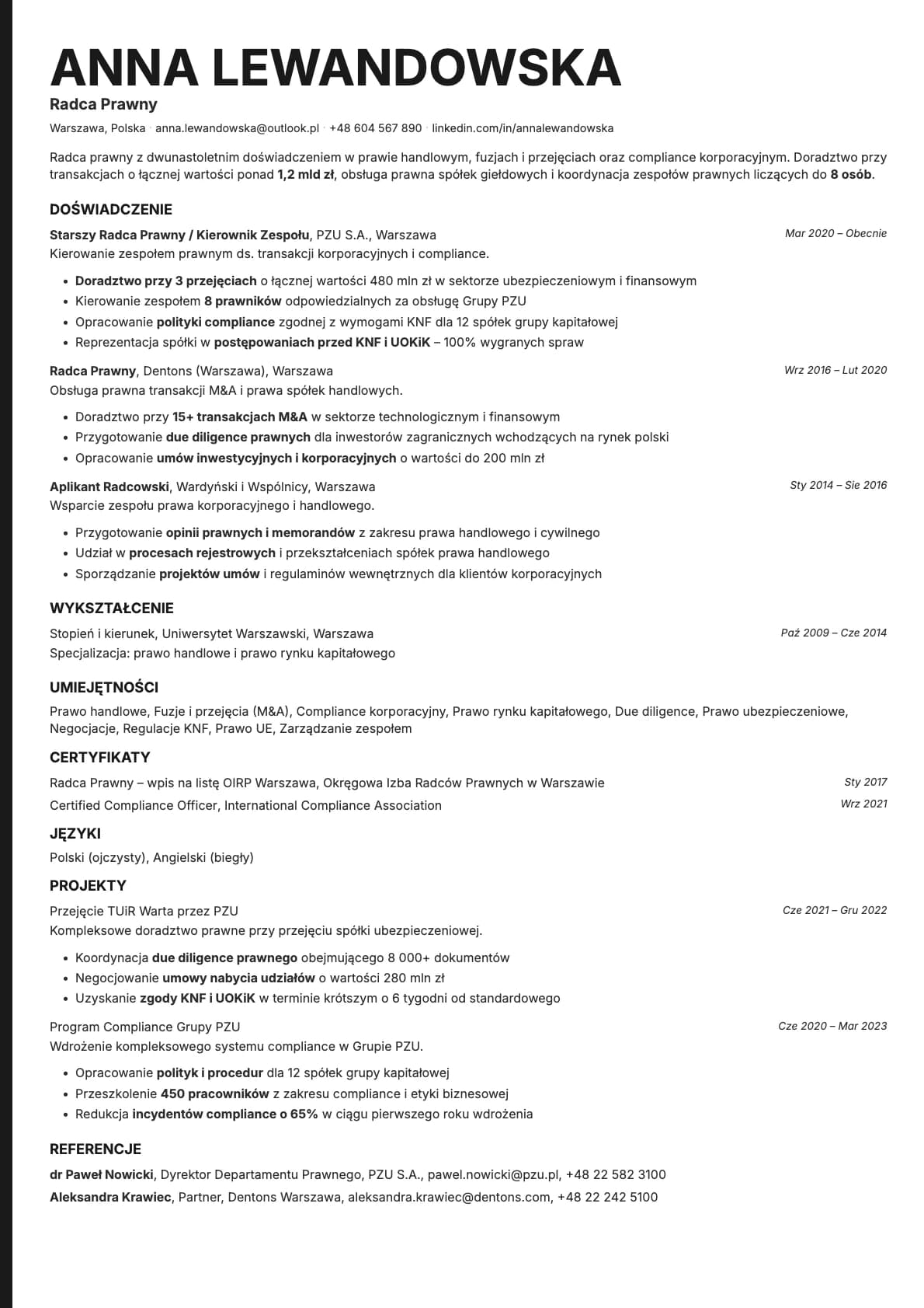 Bold Edge resume template preview