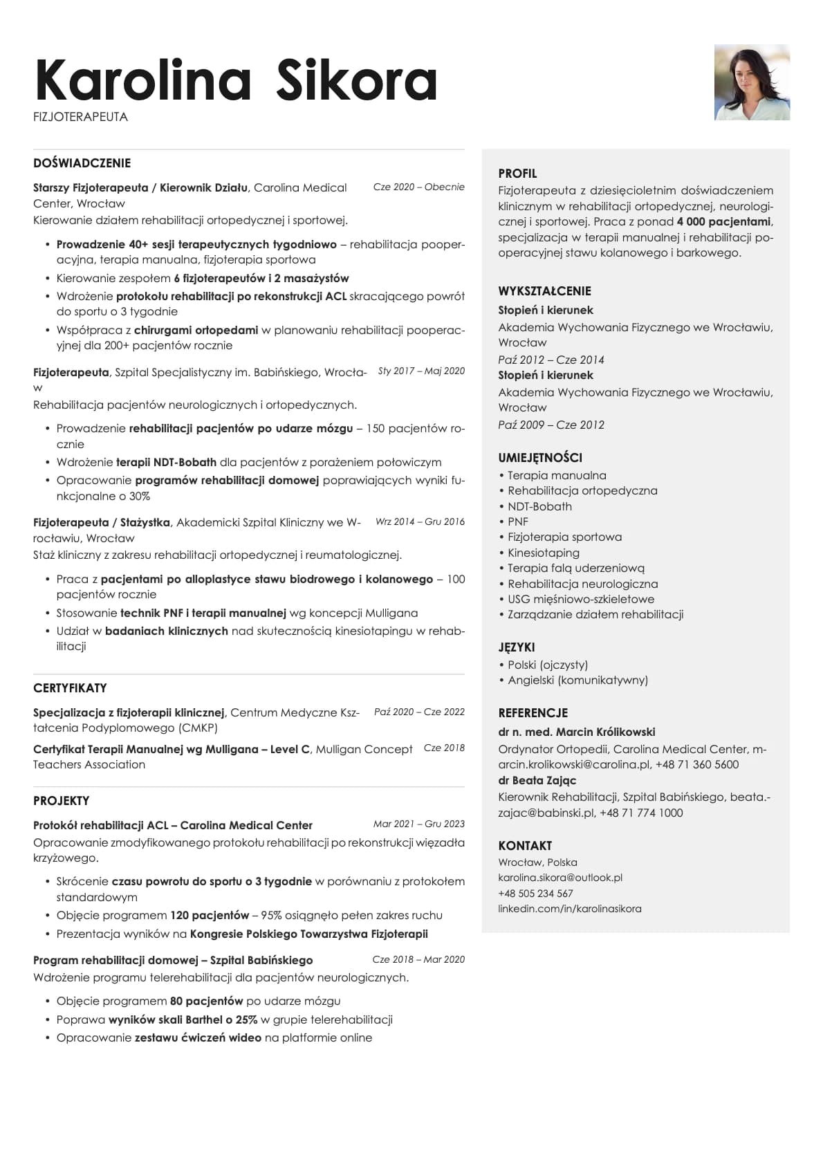 Bronze Photo resume template preview