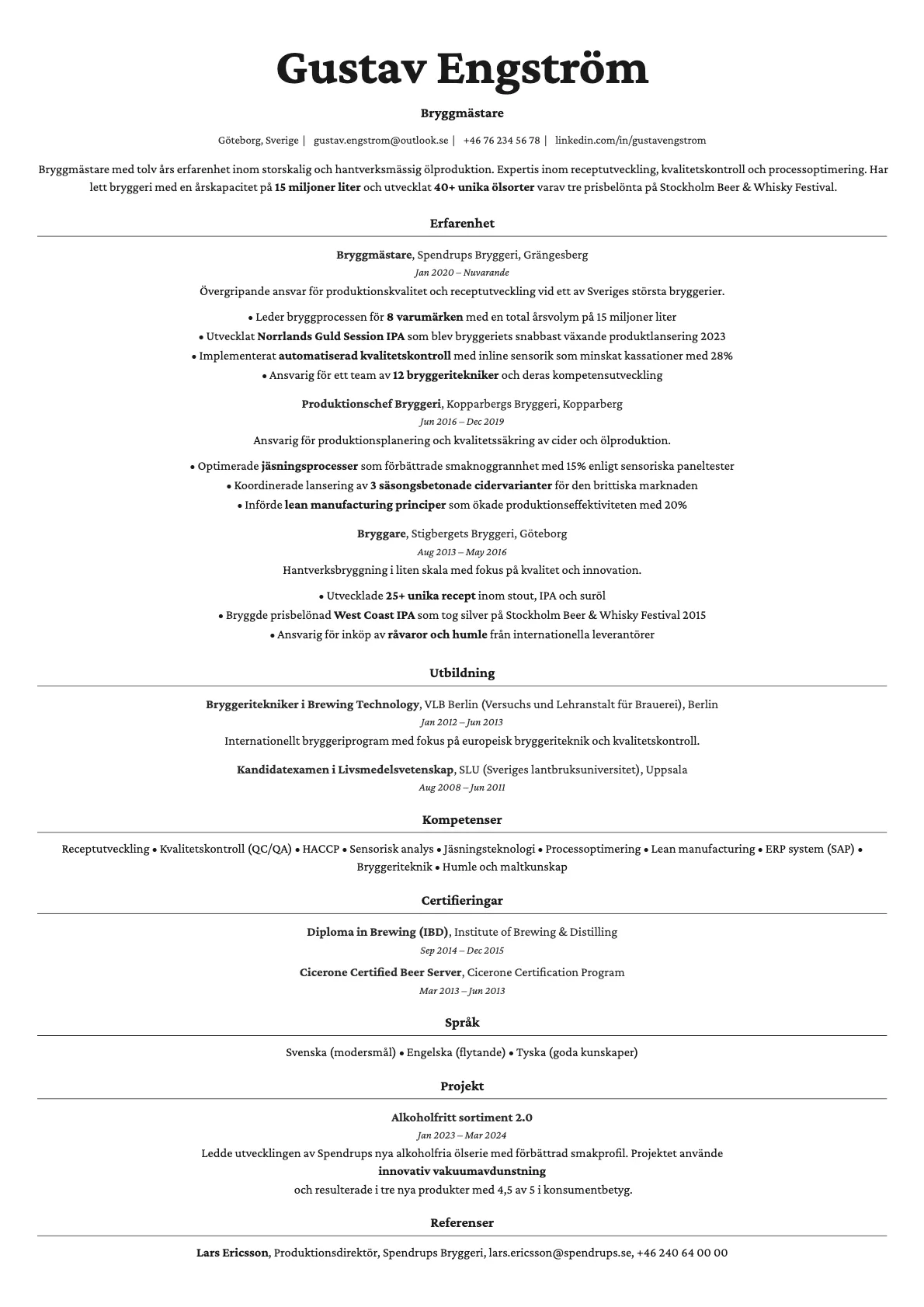 Topaz resume template preview