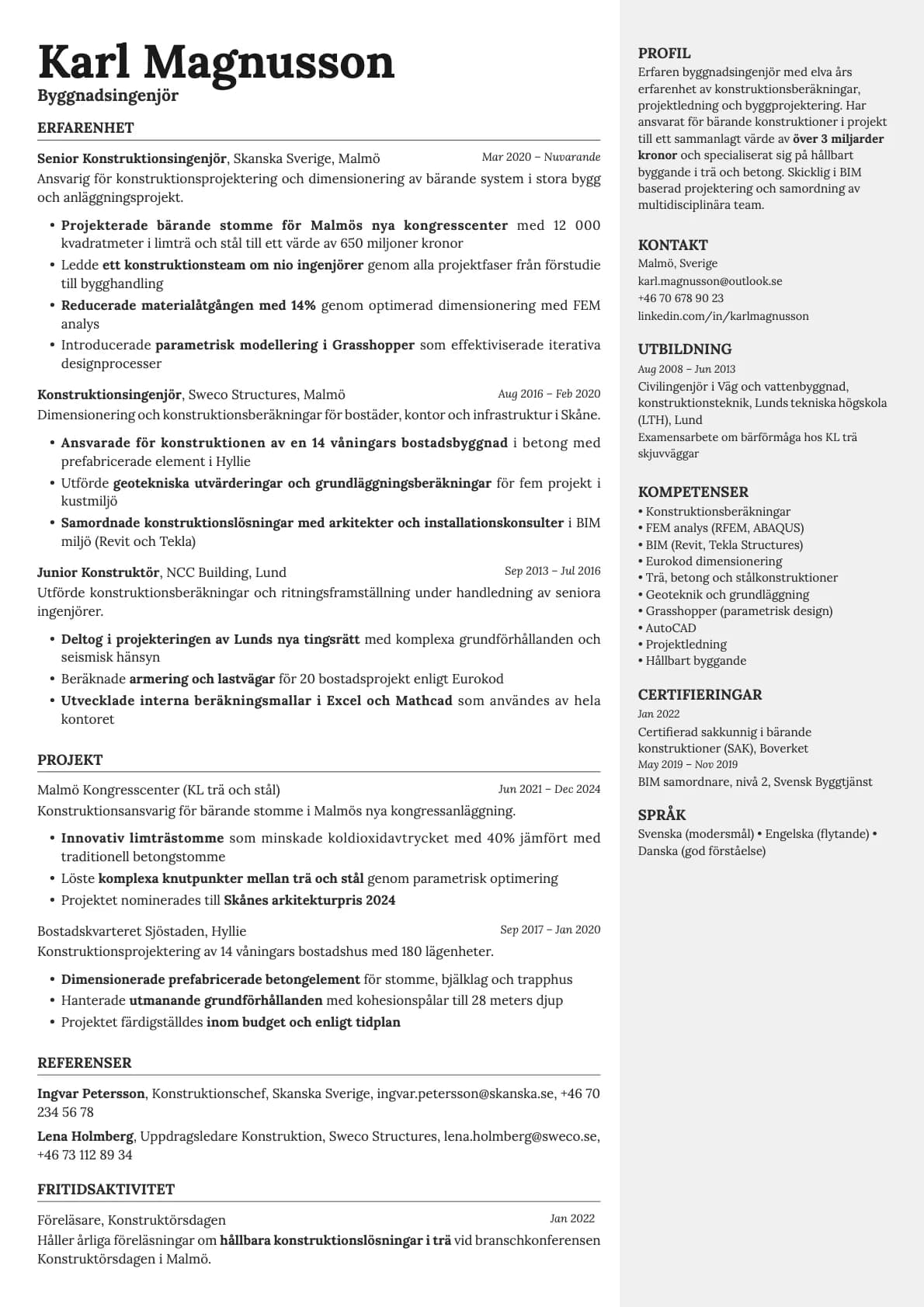 Vanta resume template preview