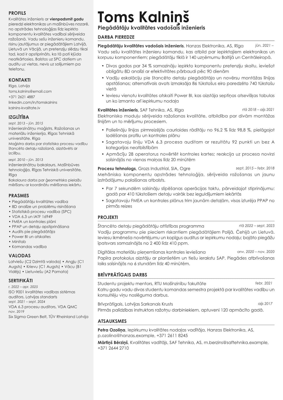 Aurum resume template preview