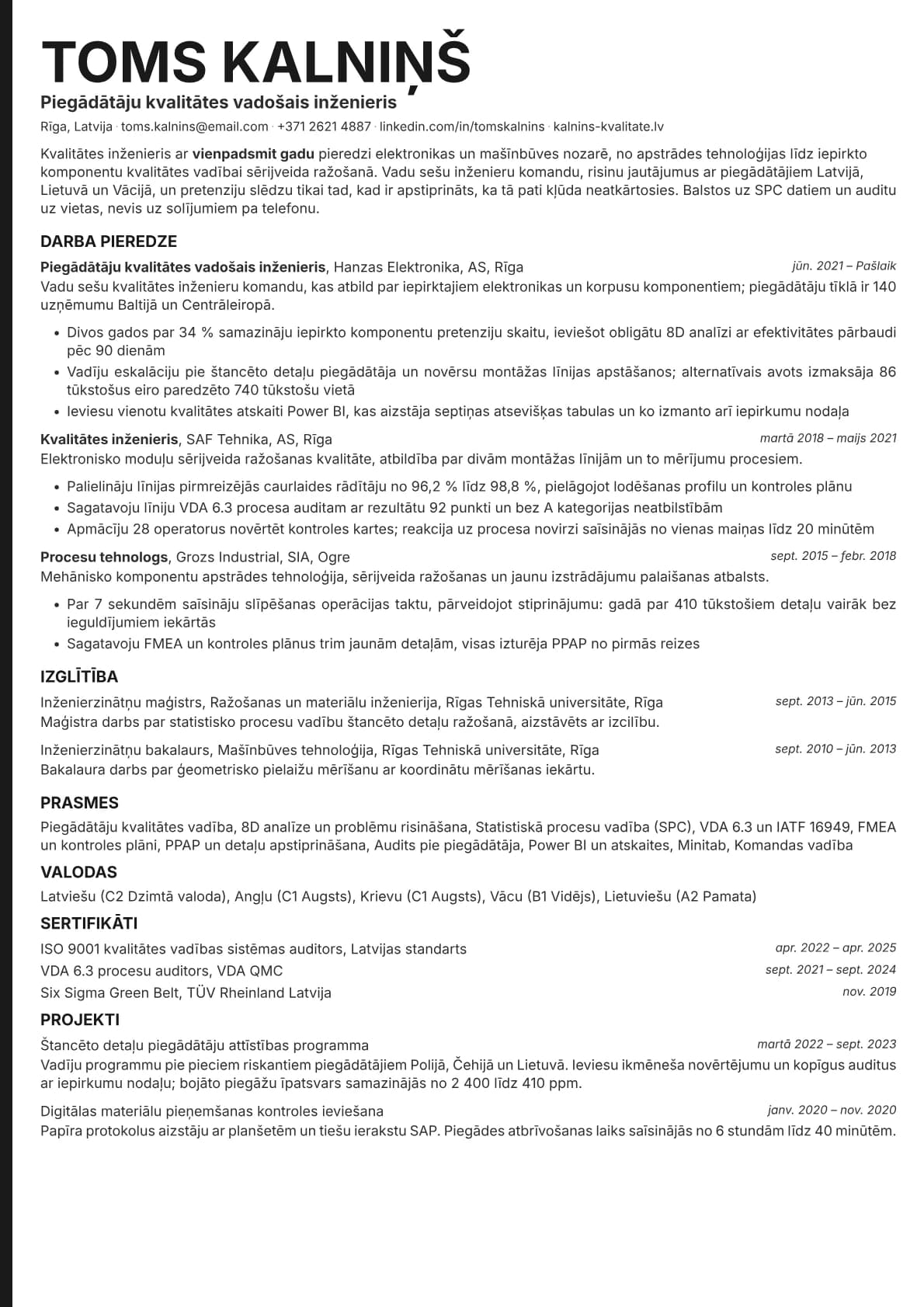 Bold Edge resume template preview