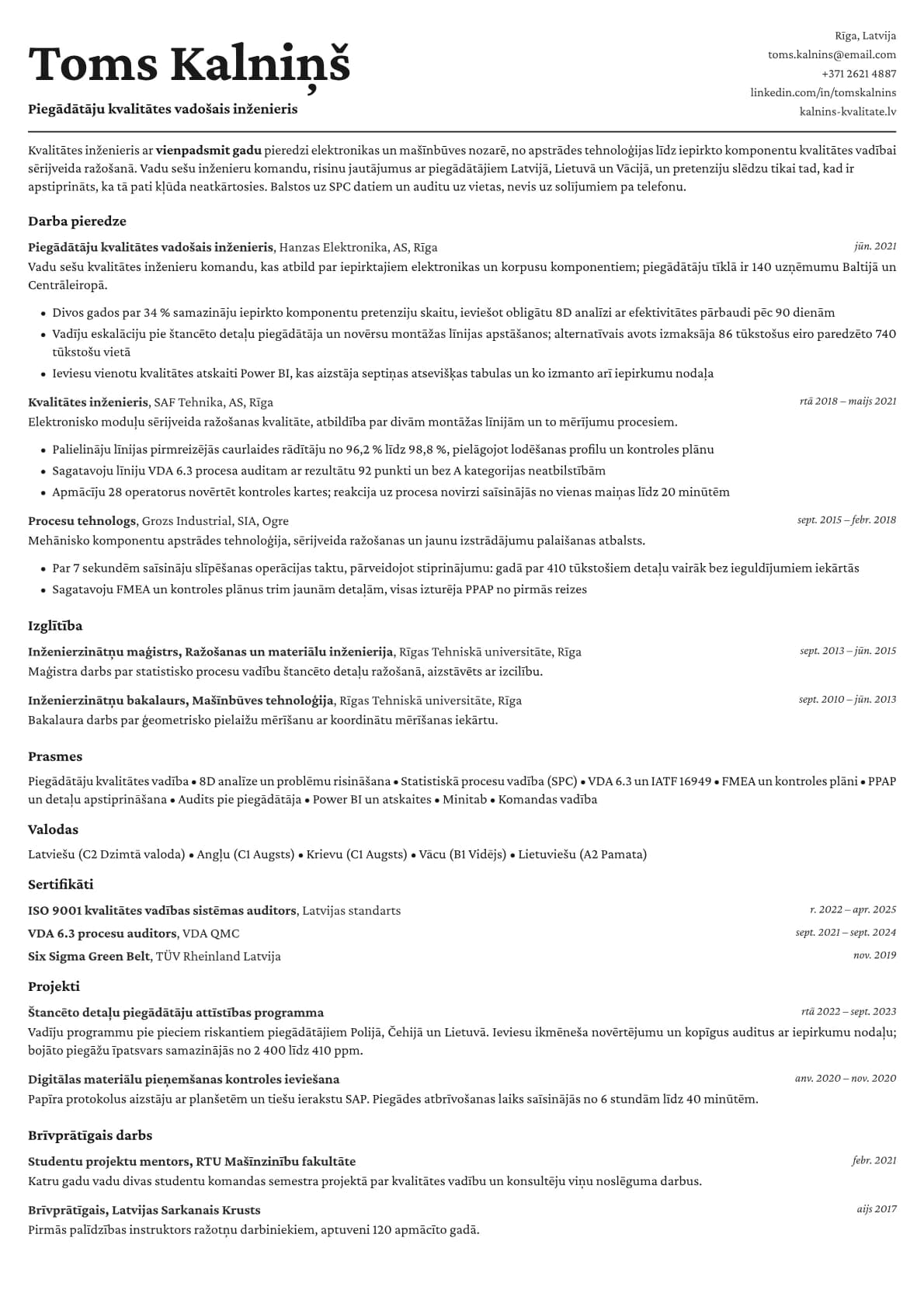 Cobalt resume template preview
