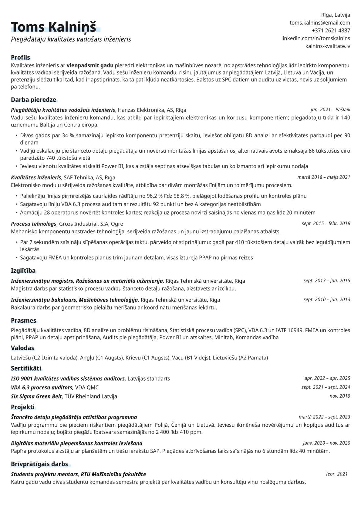 Copper resume template preview