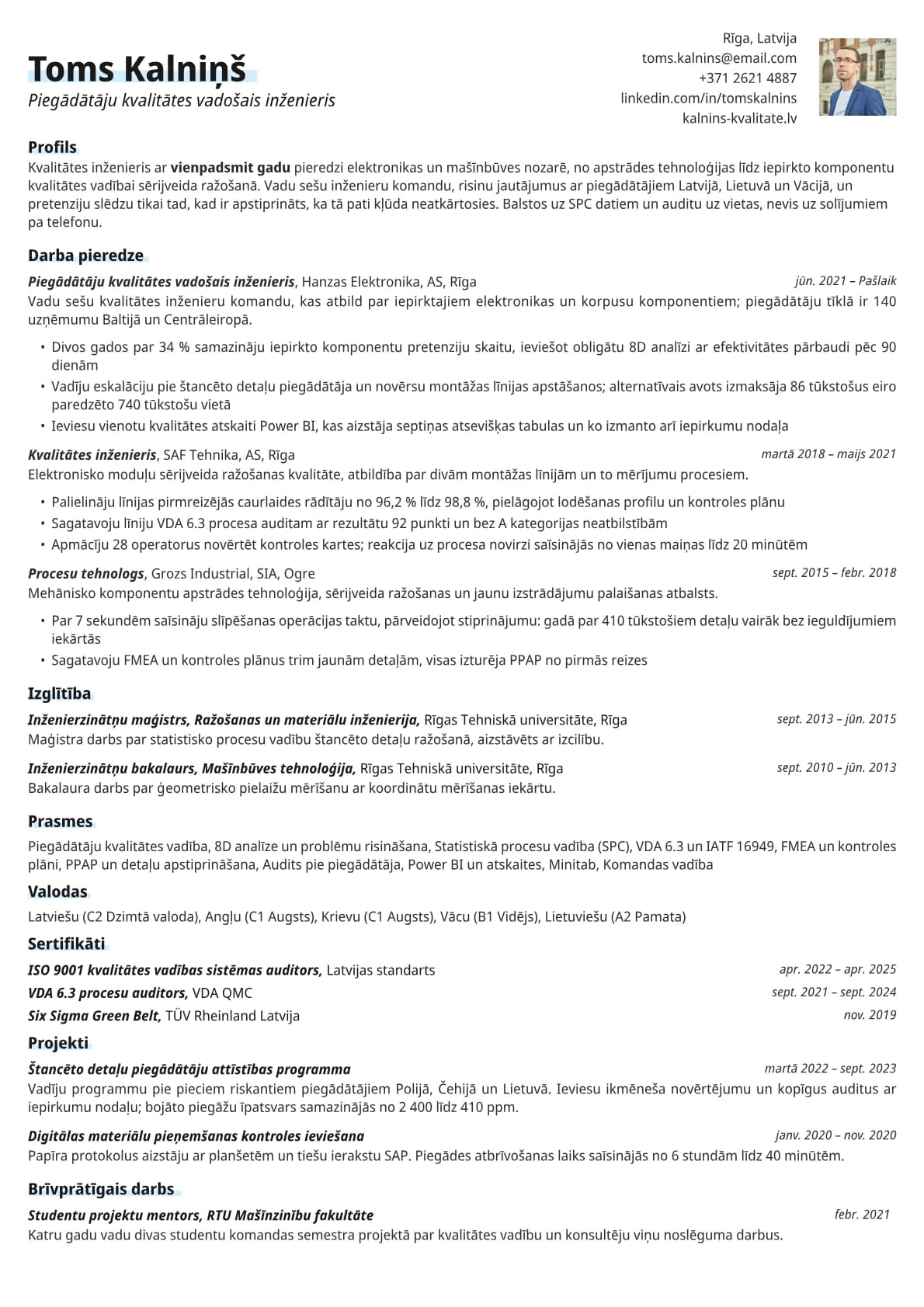 Copper Photo resume template preview