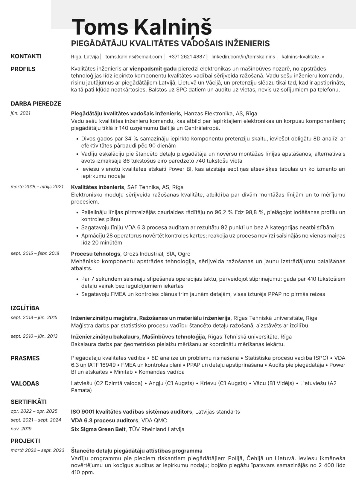 Ivory resume template preview