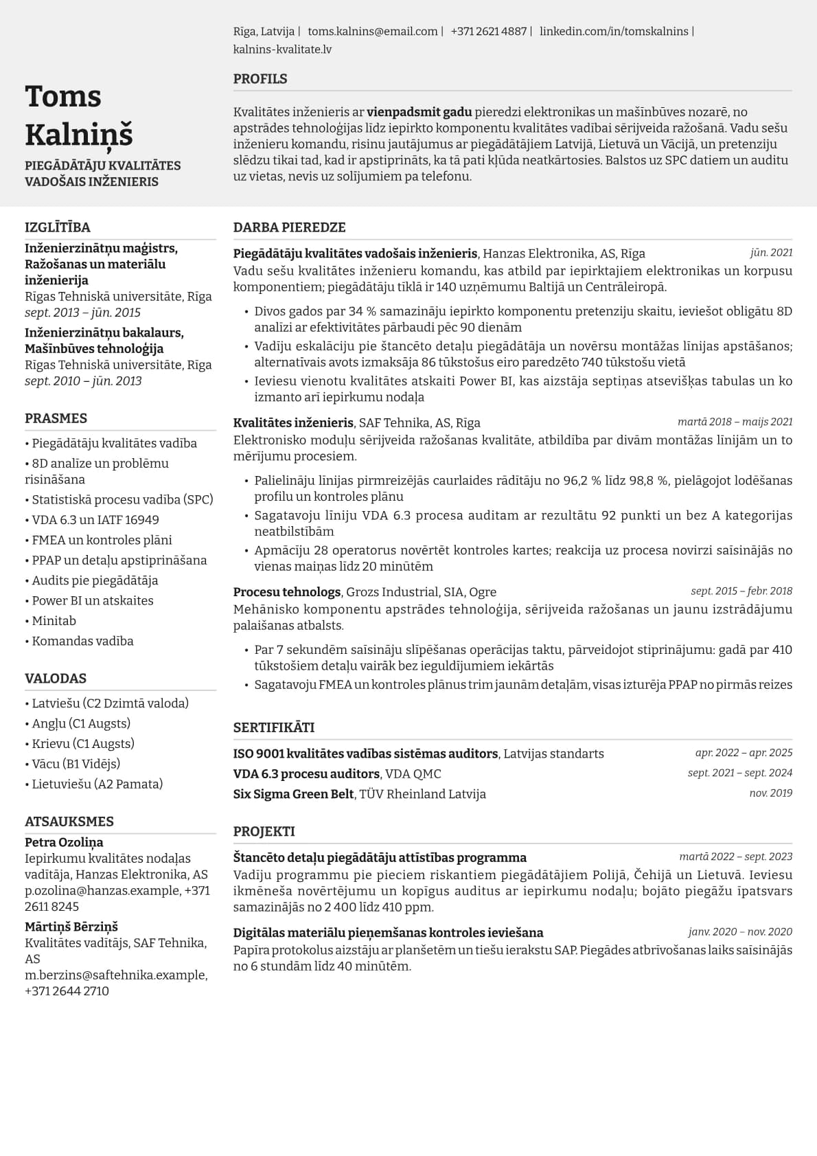 Limestone resume template preview