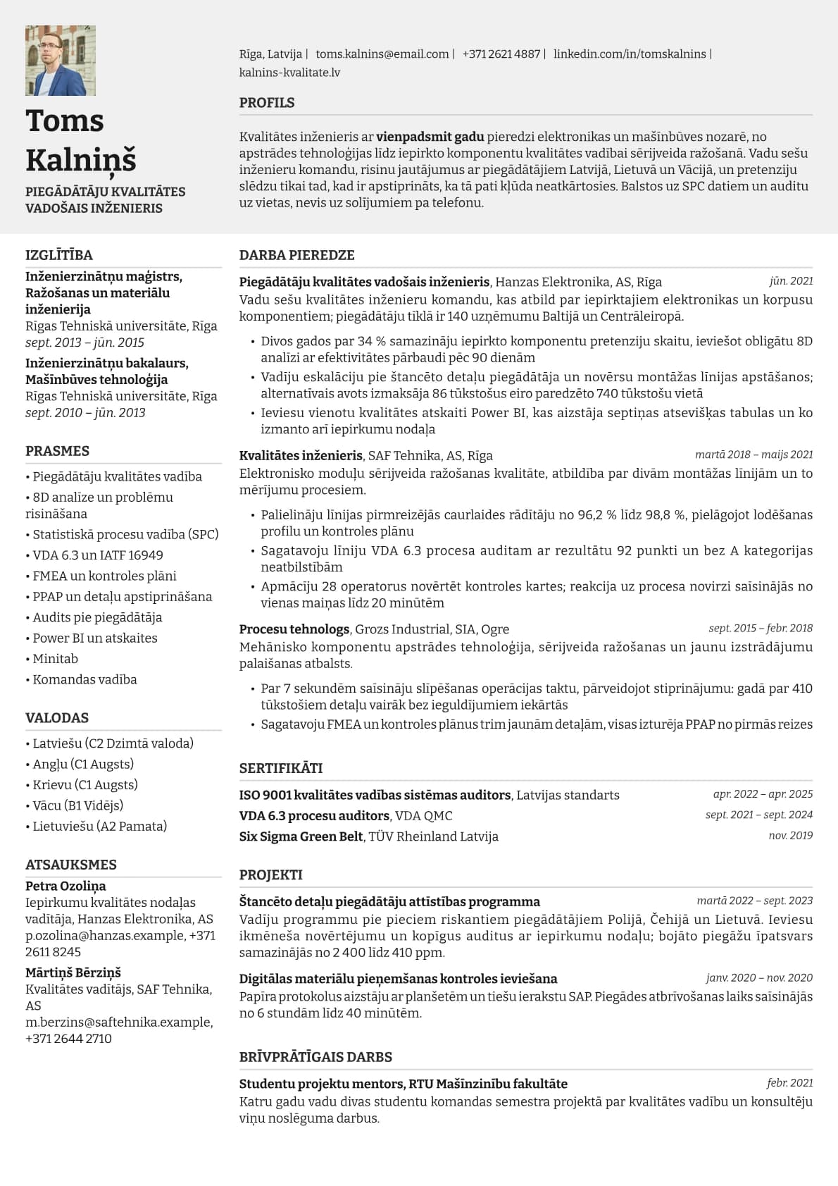 Limestone Photo resume template preview