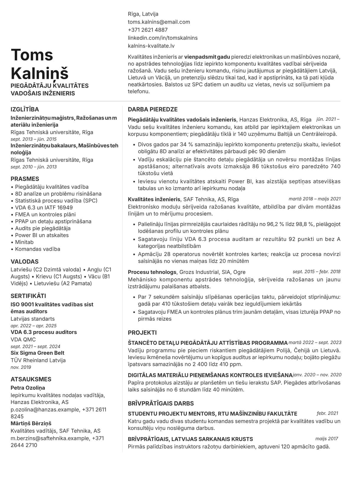 Obsidian resume template preview