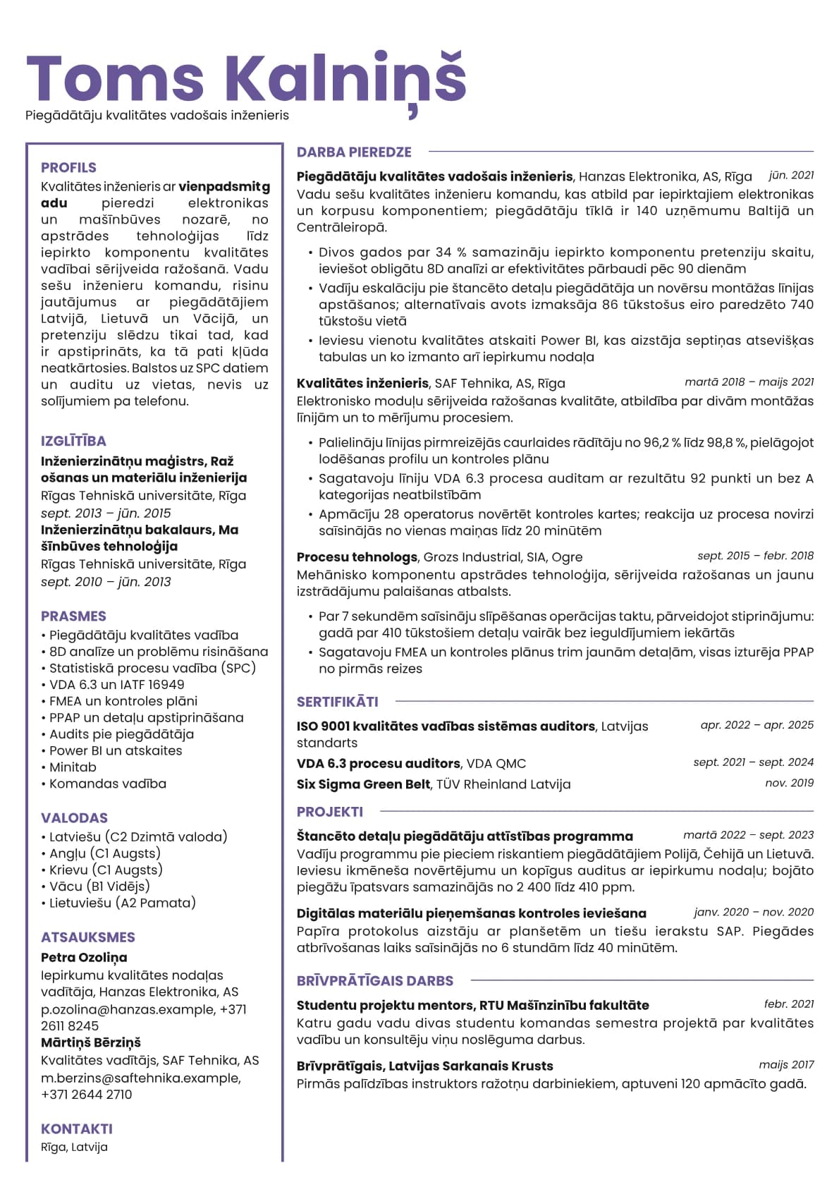 Opal resume template preview