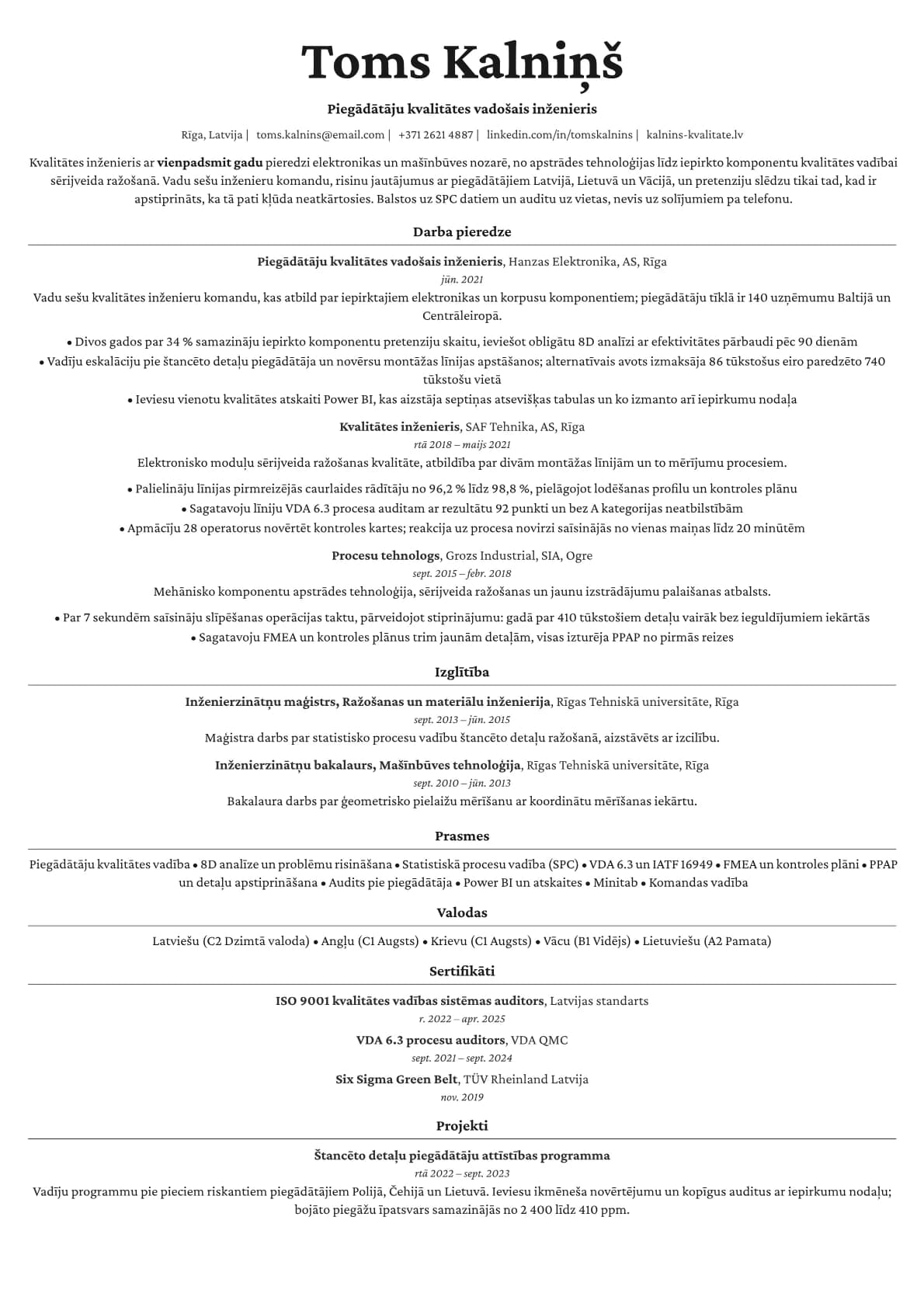 Topaz resume template preview