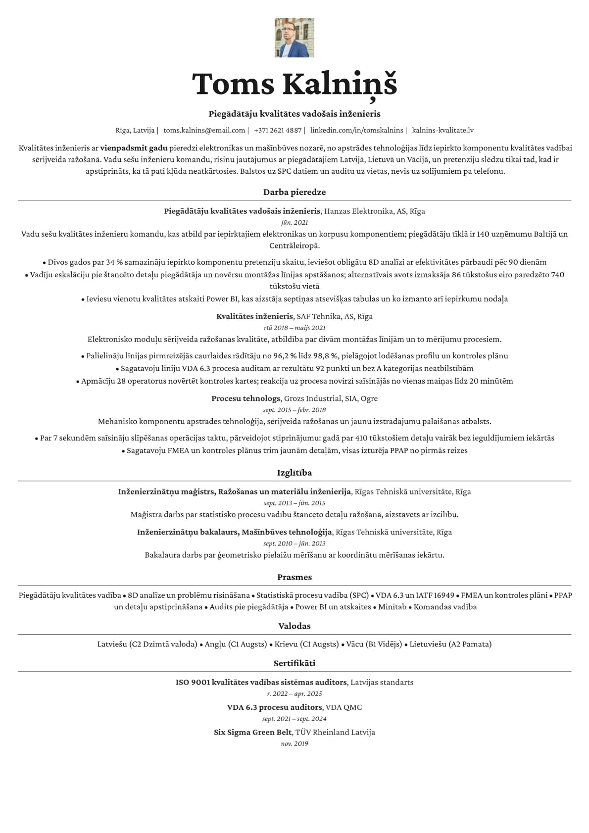 Topaz Photo resume template preview