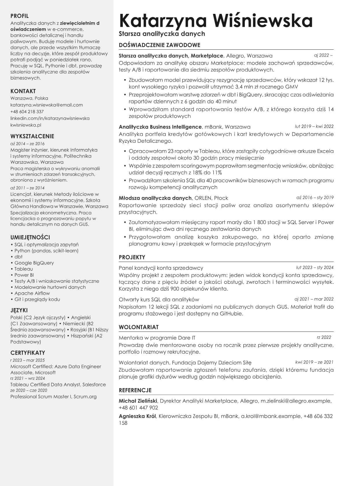 Aurum resume template preview