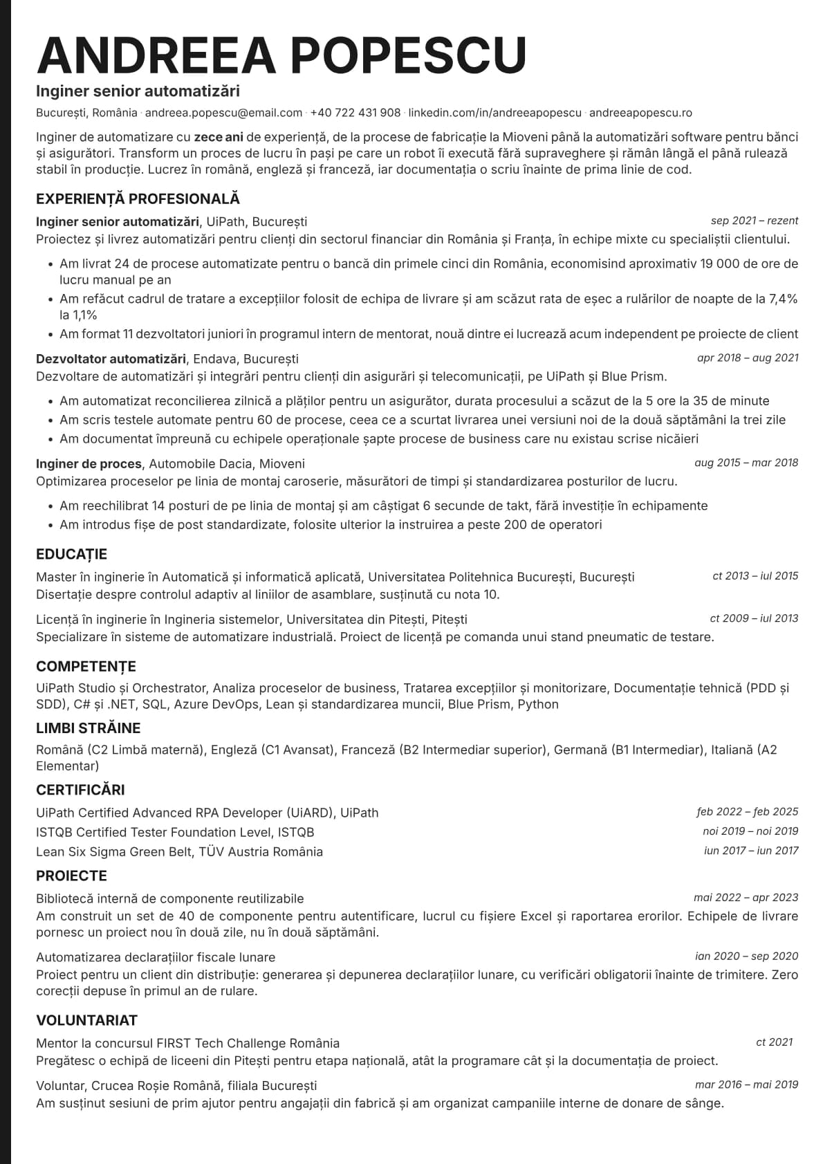 Bold Edge resume template preview
