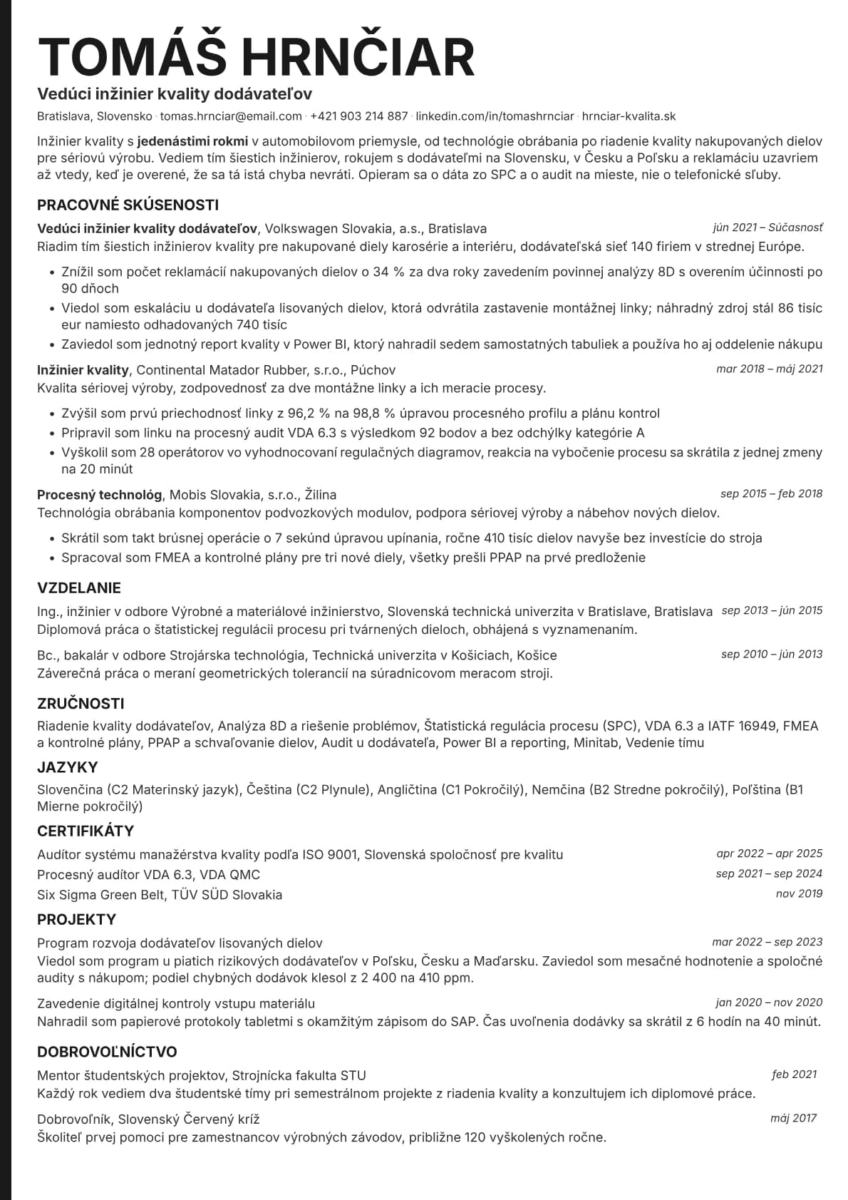 Bold Edge resume template preview